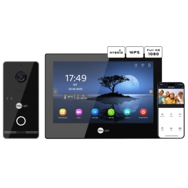 Neolight ALPHA Hybrid Black + OPTIMA IPW Black Комплект видеодомофона