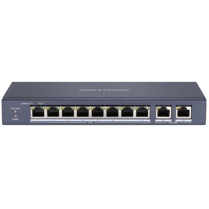 Hikvision DS-3E0310P-E/M PoE Комутатор 8 портів некерований фото 1