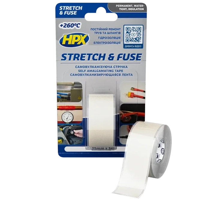 HPX SI2503 Stretch&Fuse 25мм х 3м Стрічка силіконова вулканізуюча фото 1