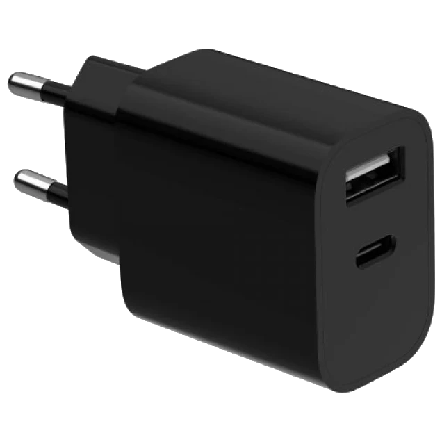 Gembird TA-UC-2AC12-01-BK (USB Type A + USB Type C) Мережевий зарядний пристрій фото 1