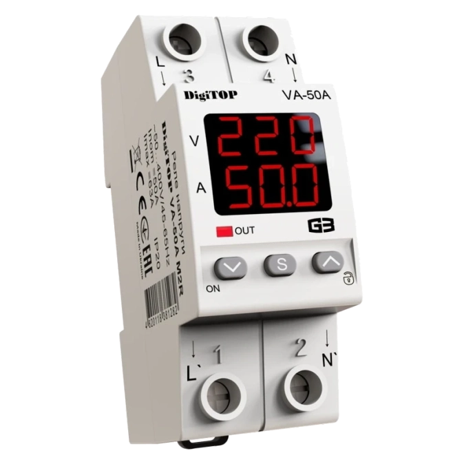 DigiTop VА-50A M2R Реле напруги фото 1