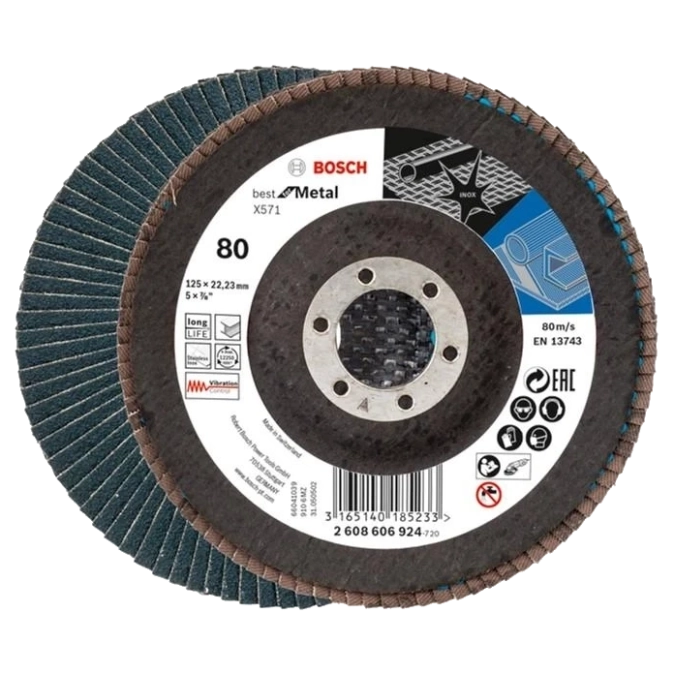 Bosch X571 125 мм K80 (2608606924) Пелюстковий шліфкруг фото 1