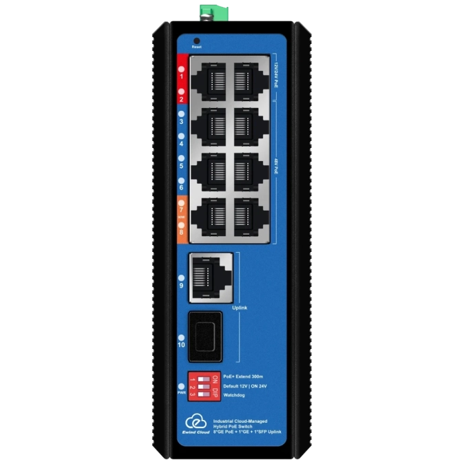 Ewind EW-EPIS3910SH-8GE AI PoE Комутатор 10 портів керований хмарно фото 1